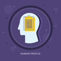 Human profile icon concept with human head