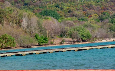 Long walking bridge Into the beautiful sea And beautiful sea water