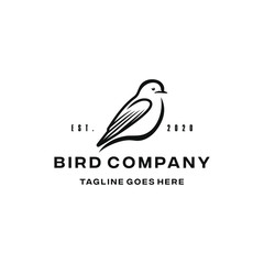 Fototapeta premium Bird logo design icon. Bird outline logo design.