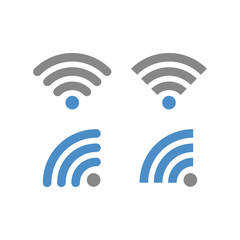 Wi-Fi signal modem icon. Set. Simple vector illustration