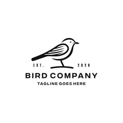 Bird logo design icon. Bird outline logo design.
