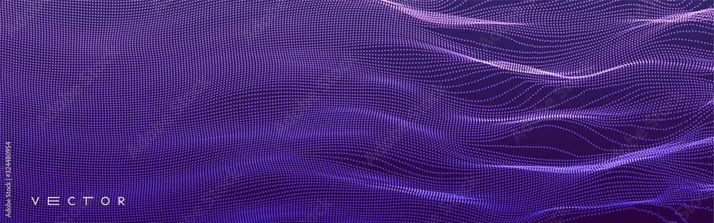 Wall mural abstract science or technology background. graphic design. network illustration with particle. 3d gr