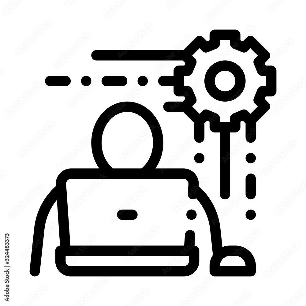 Aufkleber programmer work icon vector. outline programmer work sign. isolated contour symbol illustration