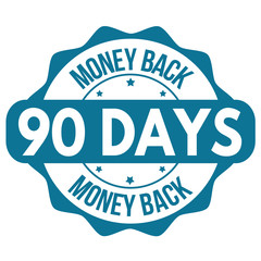 90 days money back label or sticker