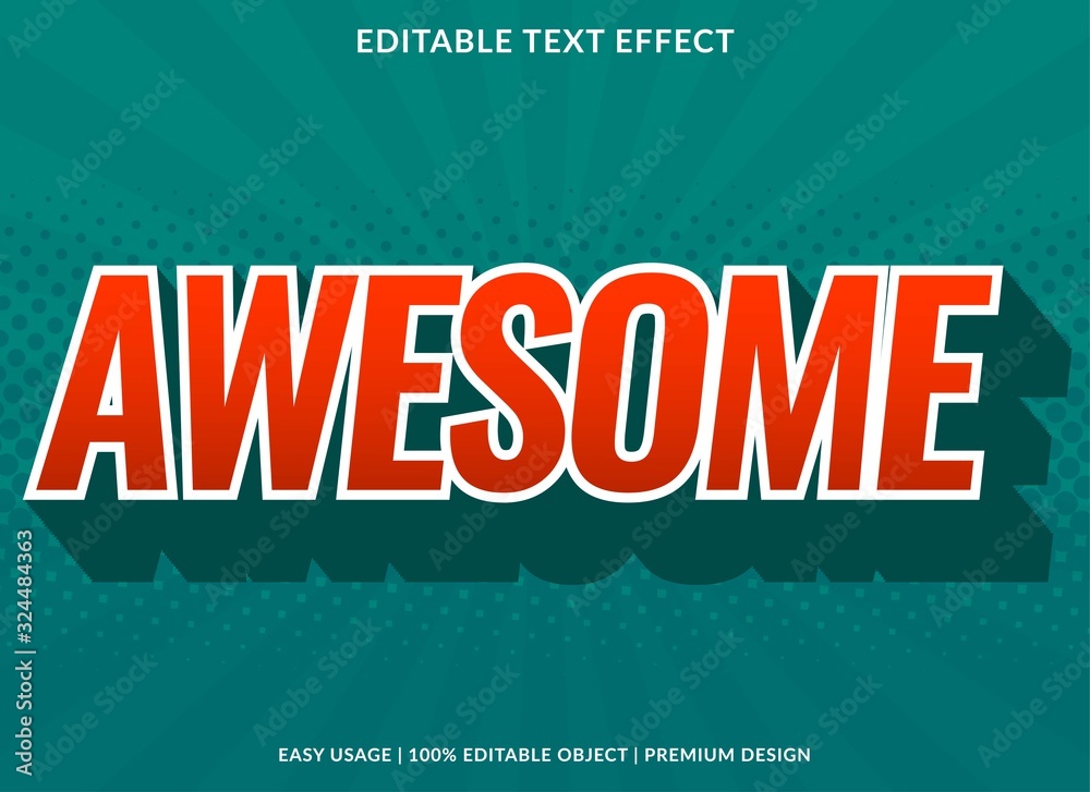 Fototapete awesome text effect template with bold type style and 3d text concept use for brand label and logoty