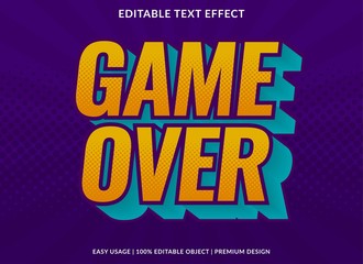 game over text effect template with bold type style and retro concept use for brand label and logotype 