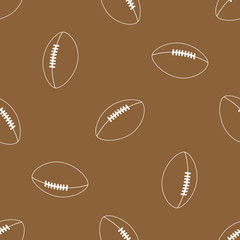 vector american football pattern white on brown background © Yulia