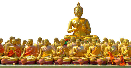 Buddhabucha Memorial Park Buddhist temple isolated on a white background