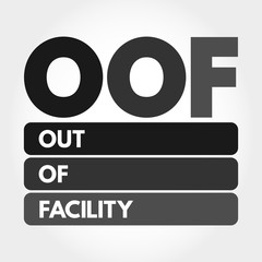 OOF - Out Of Facility acronym, business concept background