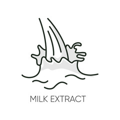 Milk extract RGB color icon. Protein source. Natural skincare. Organic treatment component. Beauty lotion. Antiaging cream. Korean beauty. Cosmetic ingredient. Isolated vector illustration