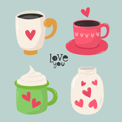 Set of mugs for lovers