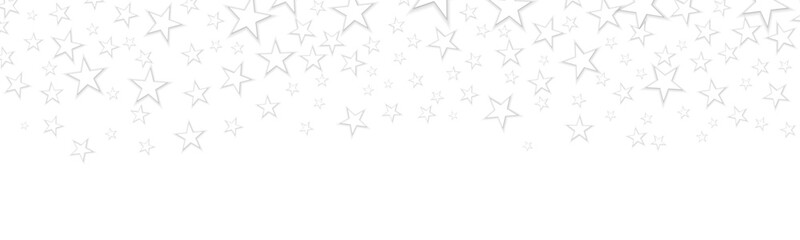 White Falling Stars Confetti Birthday Card Banner Background