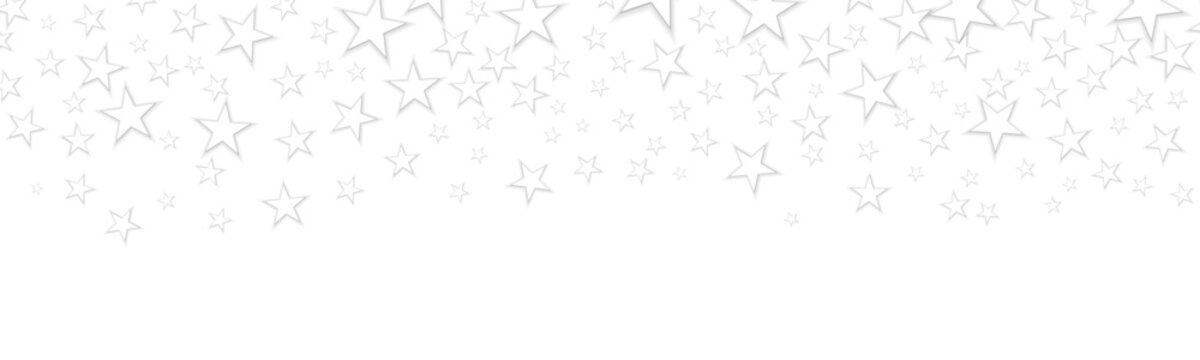 White Falling Stars Confetti Birthday Card Banner Background