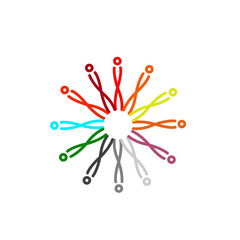 People sign colorful on white