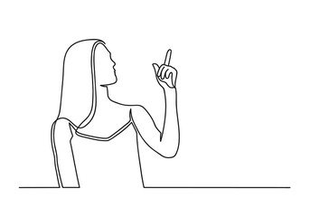 Continuous one line drawing of a woman
