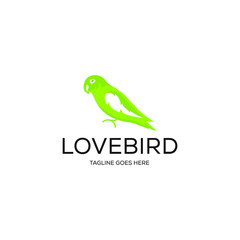 Lovebird logo design icon. Lovebird fuul colored design.