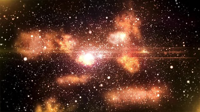 宇宙　CG　銀河　パーティクル　背景　ループ 　アンバー