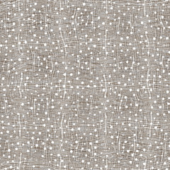 Printed seamless upholstery couch cover fabric pattern illustration. Modern worn white dot and star graphic design. Textured textile grungy cotton cloth. Decorative repeat raster jpg swatch.