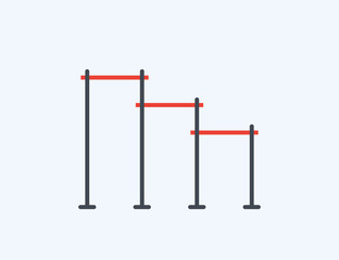 Horizontal bars. Street workout place. Element and equipment for urban outdoor training. Sport background icon in flat style. EPS10 top view.