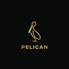 Fototapeta premium Pelican logo design. Artistic stylized pelican icon. Silhouette of birds.