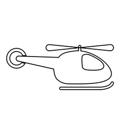 Black outline of a helicopter on a white background.