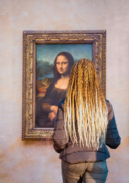 PARIS, FRANCE - FEBRUARY 06, 2016: Mona Lisa at the Louvre Museum.