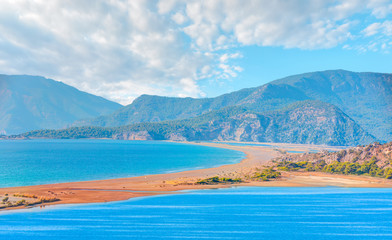Panoramic view of iztuzu beach  - Dalyan, Turkey