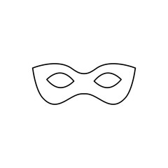 Black anonymous mask vector line icon isolated on white