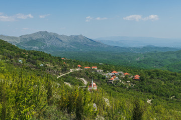 Fototapeta na wymiar View of the mountain valley.