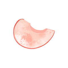 Digital art cute pink peach wedge. Print for fabrics, packaging paper, packaging, covers, cards, invitation cards, posters, banners, web design.