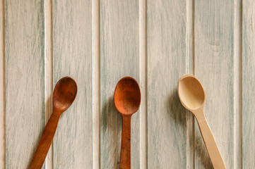spoon on wooden table
