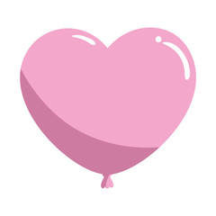 balloon helium in shape heart isolated icon vector illustration design