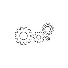 Gear Line Icon Vector Template in flat