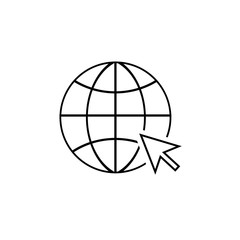 Obraz premium Go to web line icon symbol vector in flat