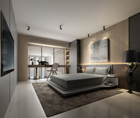3D rendering bed room, so comfortable