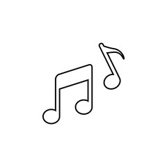 Music note line icon. Vector illustration in flat
