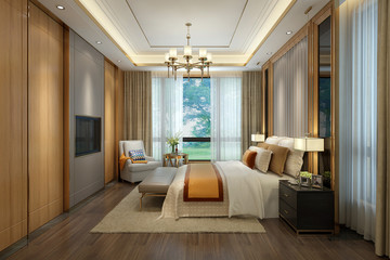 Fototapeta na wymiar 3D rendering bed room, so comfortable