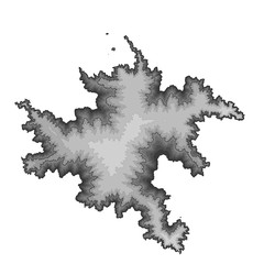Artificial contour topo map in black/white 