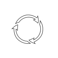 Rotation line icon vector. Rotation or reload symbol icon in flat