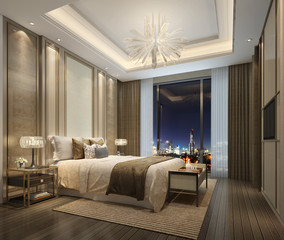 3D rendering bed room, so comfortable