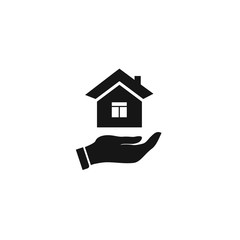 Save house icon. Vector illustration in flat