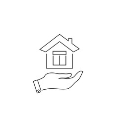 Fototapeta na wymiar Save house line icon. Vector illustration in flat