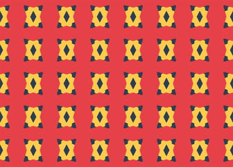 Seamless geometric pattern design illustration. Background texture. In red, yellow, blue colors.