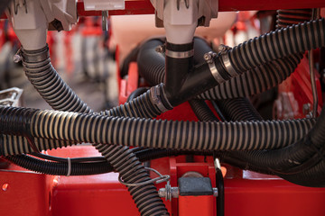 Industrial agricultural abstract image of pipelines and valves