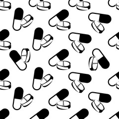 Seamless Pattern Of Capsule Pills
