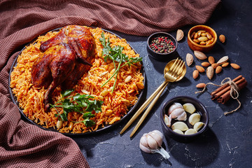Saudi arabian kabsa - spiced chicken and rice