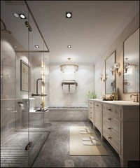 3D rendering of a Bathroom interior