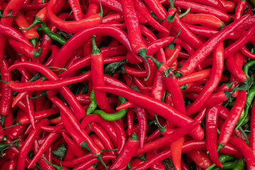 red hot chili peppers in the market 