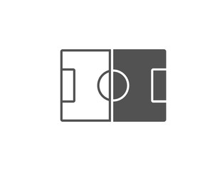 Soccer or Football field. Flat soccer field, football stadium. Football stadium isolated in flat style on white background. EPS 10, top view