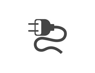 Uk Electric plug web icon isolated on black background, top view.	
